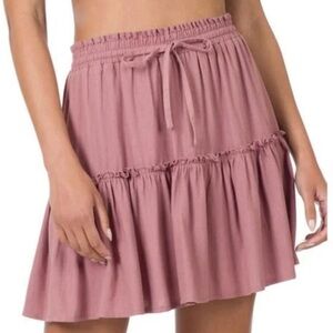 Zenana Outfitters Pink Mini Skirt